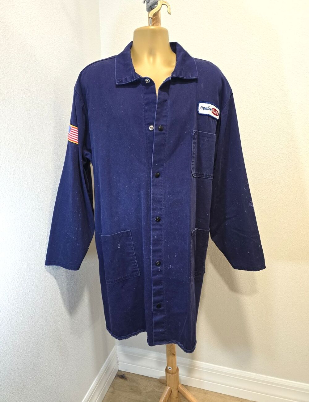 Vintage 80s Westex Proban FR7A Jacket 2X Thrashed Workwear Long Gorpcore Patches
